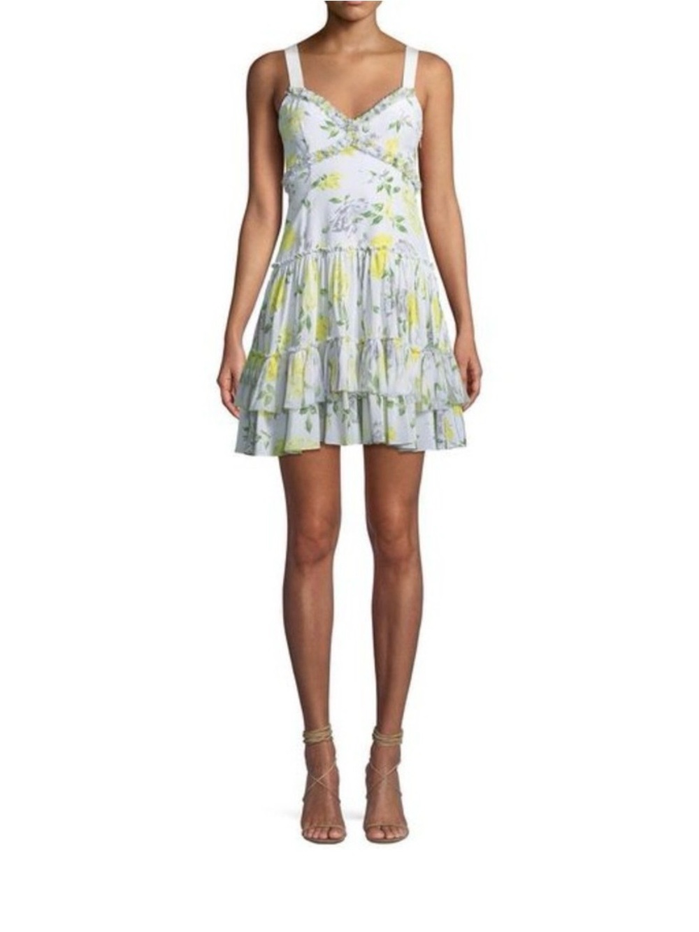 Cinq a Sept Livia Sunglow Floral Silk Mini Dress
